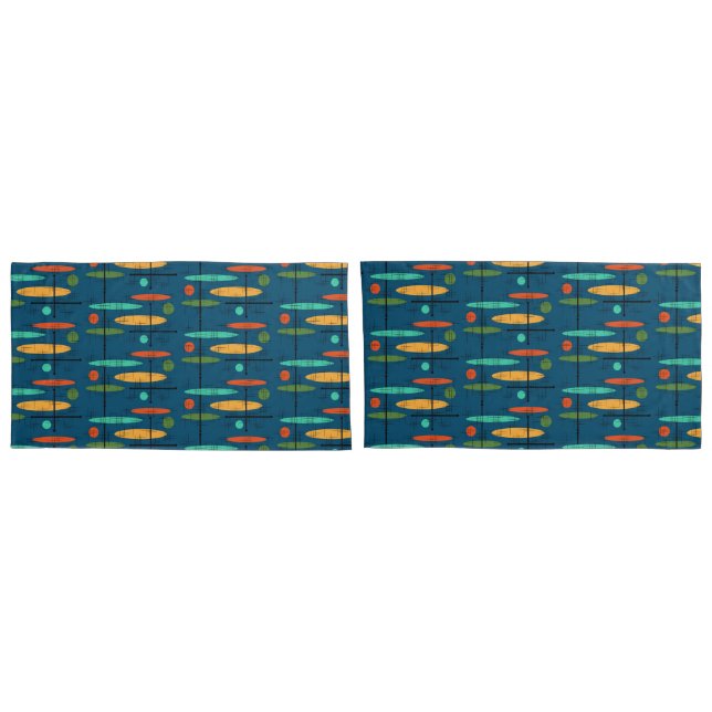 Retro Lines & Ovals Pillowcase (Back-Set)