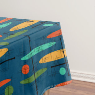 Retro Lines & Ovals Tablecloth