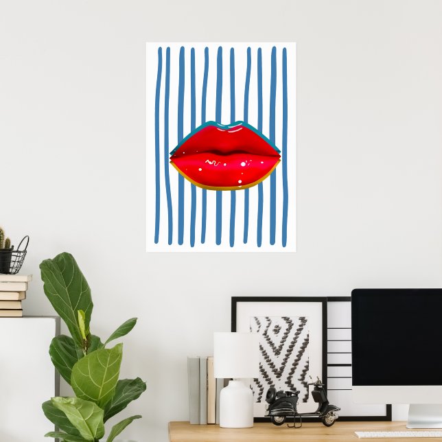 Retro Lips  Poster (Home Office)