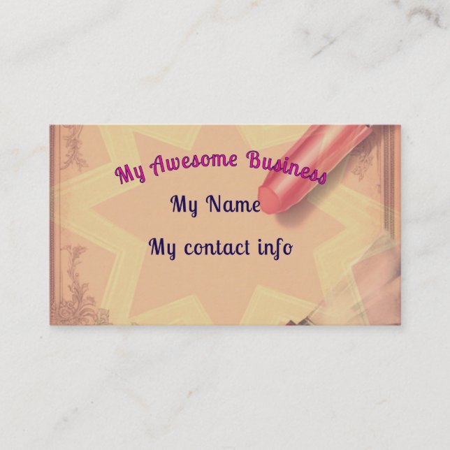 Retro Lipstick Business Card (Front)