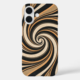 Retro Liquid Swirl Abstract Pattern iPhone 16 Case