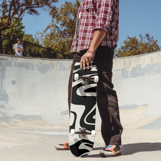 Retro Liquid Swirl Glam #2 #retro #decor #art  Skateboard (Outdoor 2)