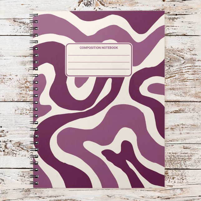 Retro Liquid Swirls Vintage Abstract Composition Notebook (Creator Uploaded)
