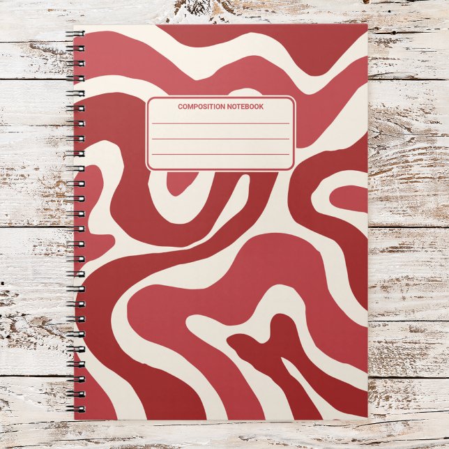 Retro Liquid Swirls Vintage Abstract Composition Notebook (Creator Uploaded)