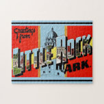 Retro Little Rock Arkansas 11x14 Jigsaw Puzzle<br><div class="desc">Colourful retro postcard from Little Rock,  Arkansas repurposed!</div>