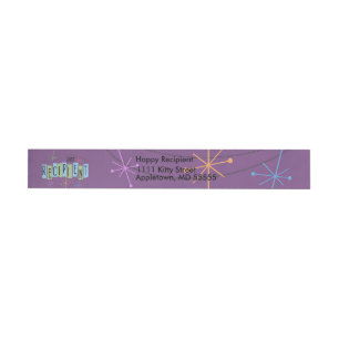 Retro Liver Transplant Recipient, stars Wraparound Address Label