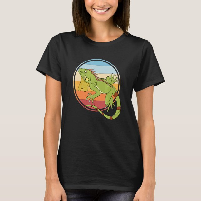 Retro Lizard Iguana  Tropical Reptile Animal Pet I T-Shirt (Front)