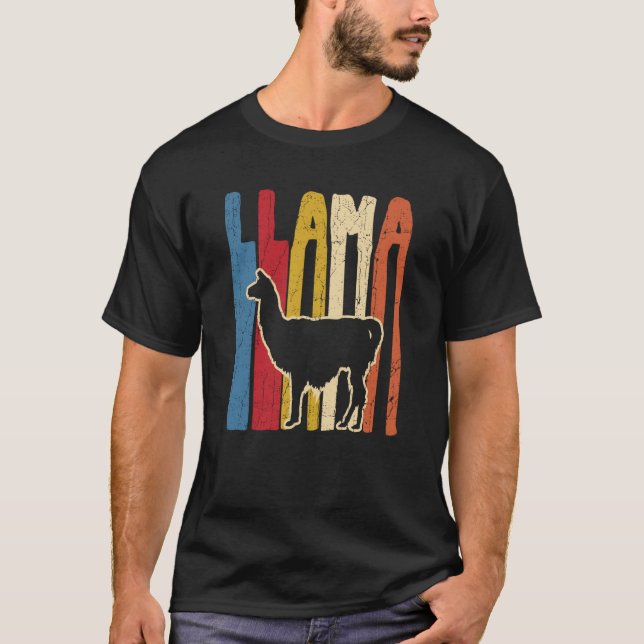 Retro Llama  1 T-Shirt (Front)