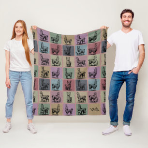 Retro Llama Blanket Cozy Alpaca Animal for Gift