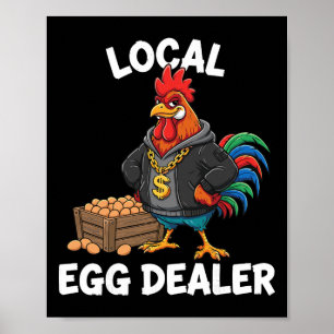 Retro Local Egg Dealer Shirt, Funny Easter Chicken Poster