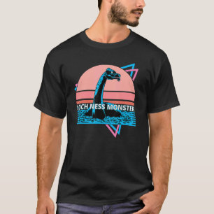 Retro Loch Ness Monster Cryptid  Nessie Vaporwave T-Shirt