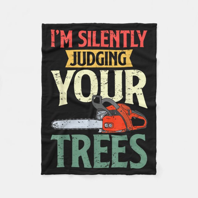 Retro Logger Lumberjack Arborist Dad Apparel Co. S Fleece Blanket (Front)
