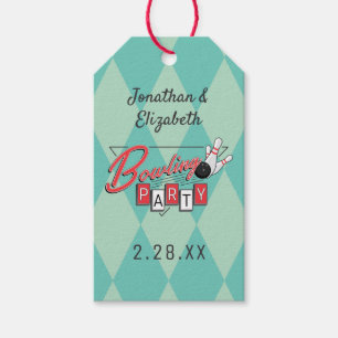 Retro Logo Bowling Party Gift Tags