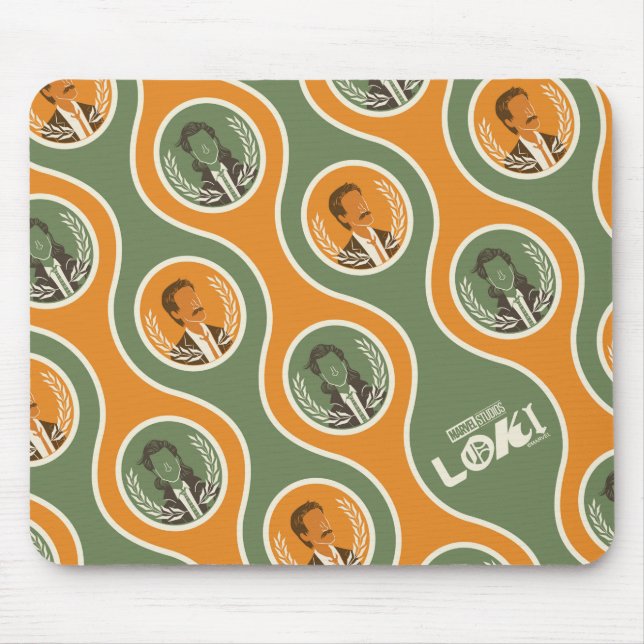 Retro Loki & Mobius Pattern Mouse Pad (Front)