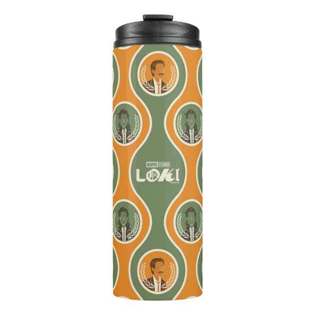 Retro Loki & Mobius Pattern Thermal Tumbler (Front)