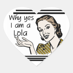 Retro Lola T-shirts and Gifts Heart Sticker