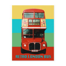 Retro London Bus Postcard