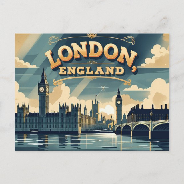 Retro London Glimpse Postcard (Front)