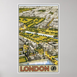 Retro London Great Western Railway ad Poster