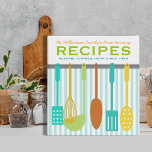 Retro Look Family Recipes Personalized Binder<br><div class="desc">Fun retro/vintage look kitchen utensils on the wall on this personalized recipe binder - customize the text to make this awesome recipe binder entirely unique!</div>