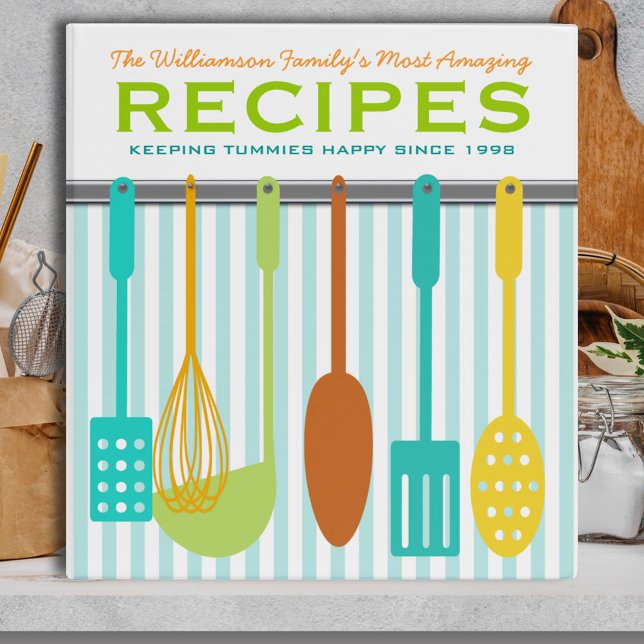 Retro Look Family Recipes Personalized Binder (Creator Uploaded)