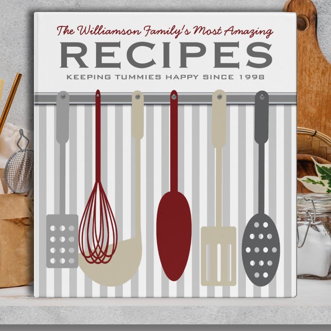 Retro Look Family Recipes Personalized Binder (Creator Uploaded)