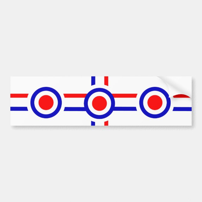 Retro Look Mod Cross Design Bumper Sticker (Front)