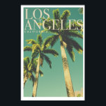Retro Los Angeles Palm Tree Travel Poster<br><div class="desc">Original Vintage Republic Los Angeles with Palm Tree Lined Street from our LA collection</div>