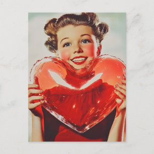 Retro Love: 1950s Heart Glow Postcard
