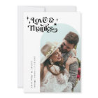 Retro Love and Thanks White Arch Wedding