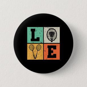 Retro Love Badminton Lover 2 Inch Round Button