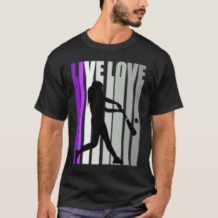 Retro Love Baseball Play Games Birthday Competitio T-Shirt