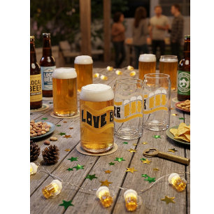 Retro "Love Beer" Can Glass