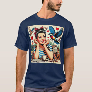 Retro Love Birds T-Shirt