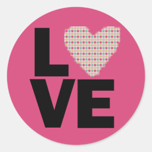 Retro Love Classic Round Sticker