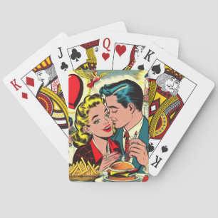 Retro Love Couple Comics Playing Cards