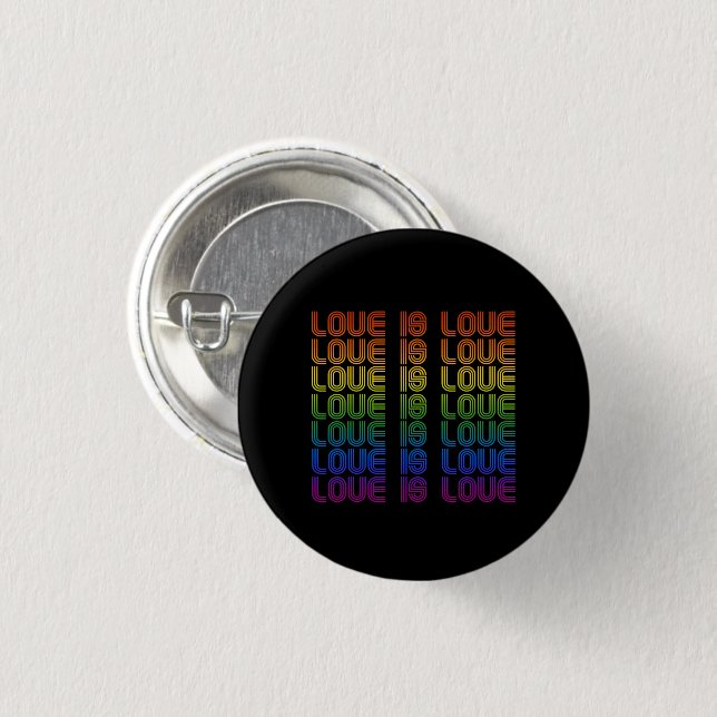 Retro Love is Love 1 Inch Round Button (Front & Back)