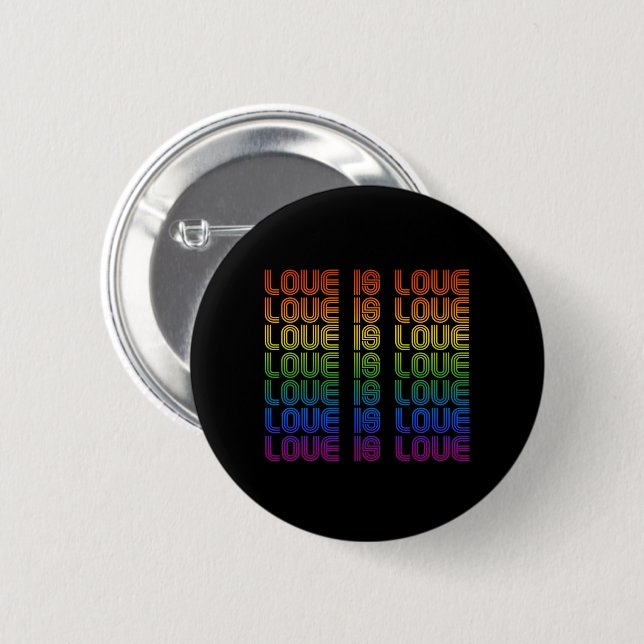 Retro Love is Love 2 Inch Round Button (Front & Back)