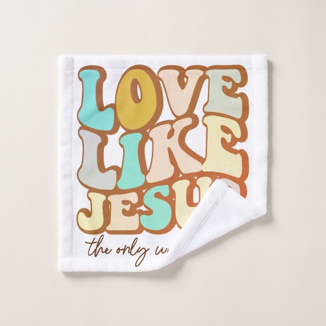 Retro Love Like Jesus  Wash Cloth (Wash Cloth)