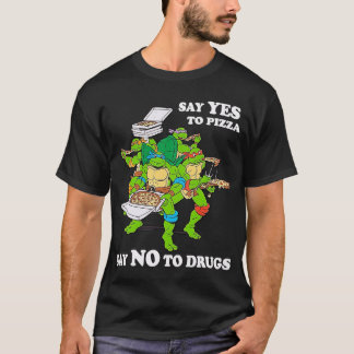 Retro Love Ninjaurtles Cartoon Say Yeso Pizza Say  T-Shirt
