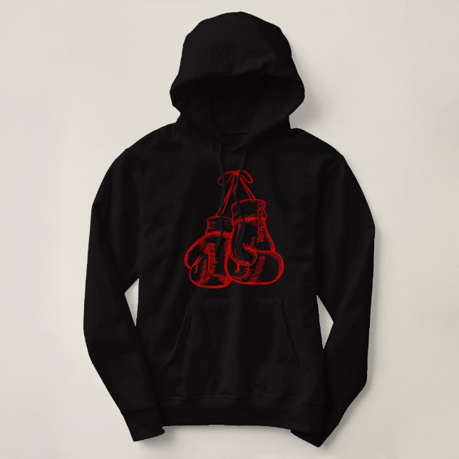 Retro Love Red Boxing Gloves Gifts Boxer Gift 586 Hoodie (Design Front)