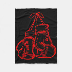 Retro Love Red Boxing Gloves Gifts Boxer Gift  Fleece Blanket