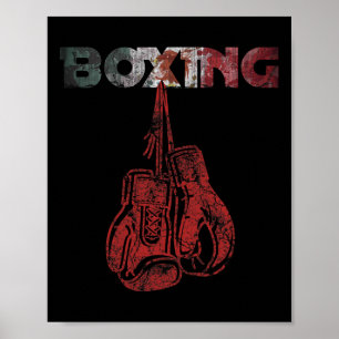 Retro Love Red Boxing Gloves Mexican Vintage Style Poster