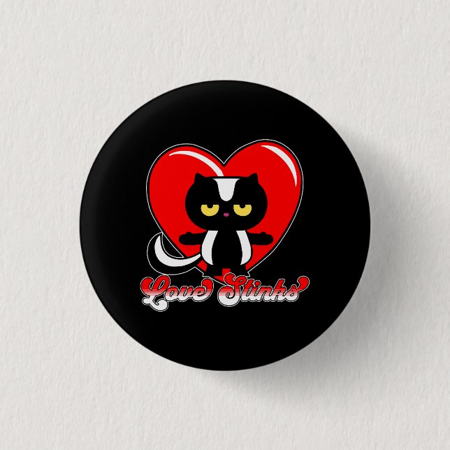 Retro Love Stinks 1 Inch Round Button (Front)