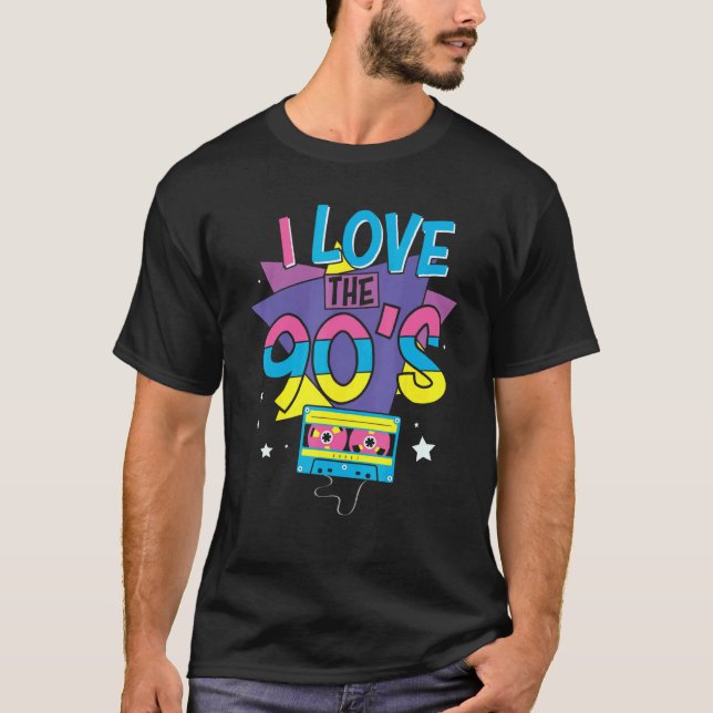 Retro Love The 90's Old School  Theme 90s Aestheti T-Shirt (Front)