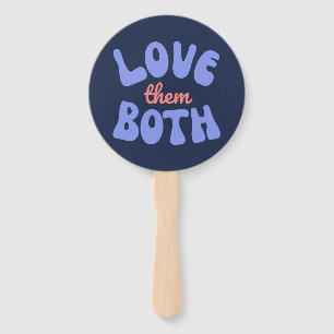 Retro Love Them Both Pro Life Mom Unborn Baby Hand Fan