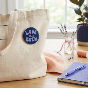 Retro Love Them Both Text Design 2 Inch Round Button