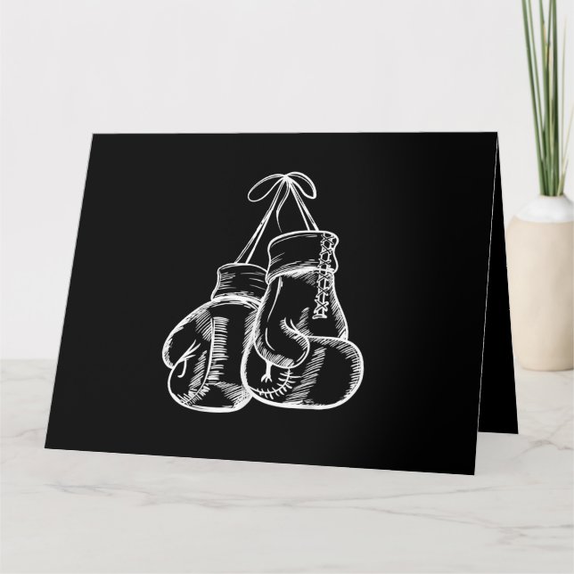 Retro Love White Boxing Gloves Gifts Boxer Gift  Card (Front)