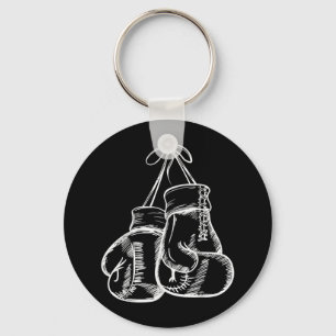 Retro Love White Boxing Gloves Gifts Boxer Gift  Keychain
