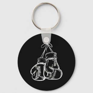 Retro Love White Boxing Gloves Gifts Boxer Gift Keychain